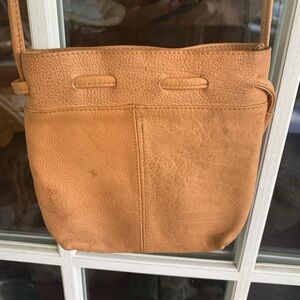 Vintage Tan Leather Crossbody Small Bag